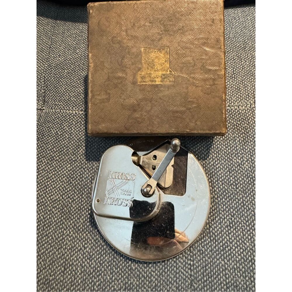Antique 1920s Kriss Kross Stropper Razor Blade Sharpener w/box USA